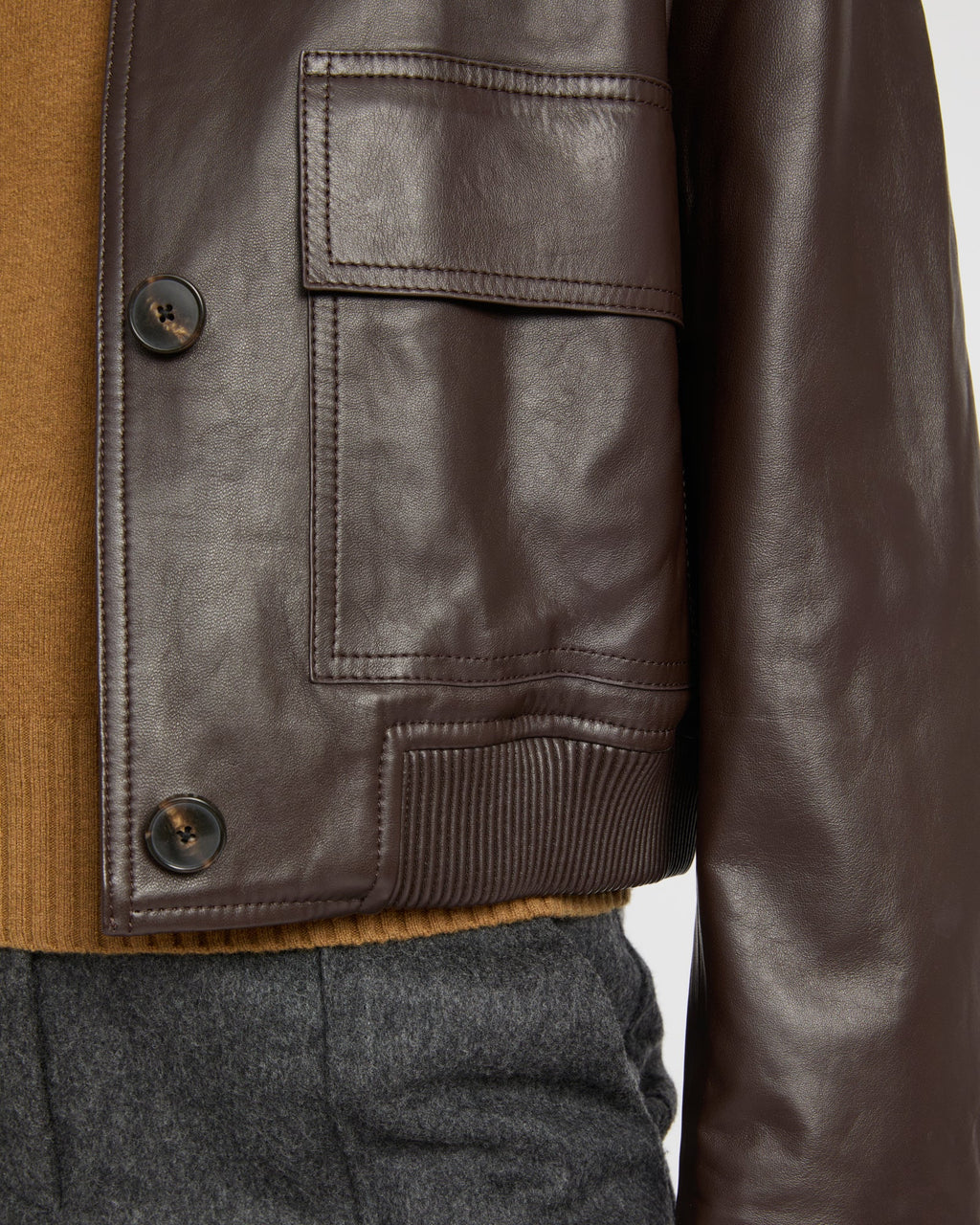 Honor | Round-Collar Cropped Jacket - Cocoa – photo 3