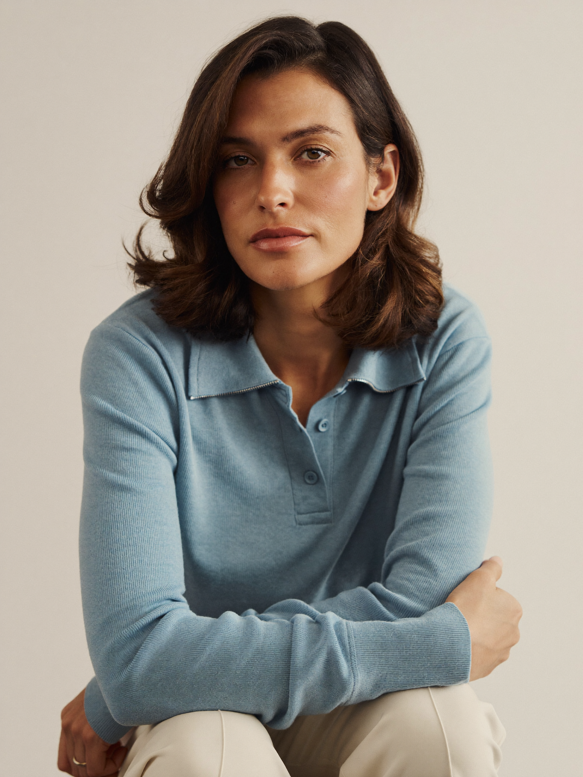 Ines | Zip-Neck Knit Polo | Velbrooke