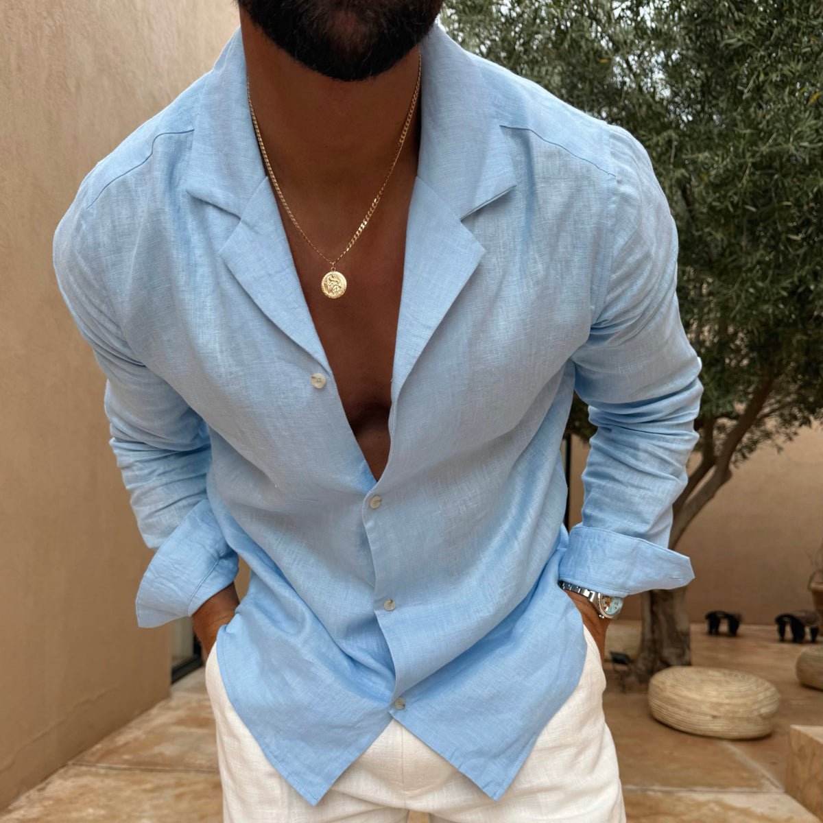 Ischia Men's Linen Shirt | Velbrooke