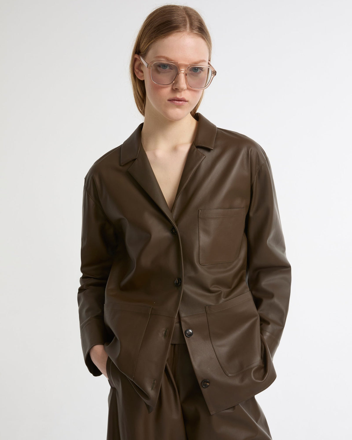 Juno | Relaxed Pyjama-Style Jacket - Bronze Green – photo 2
