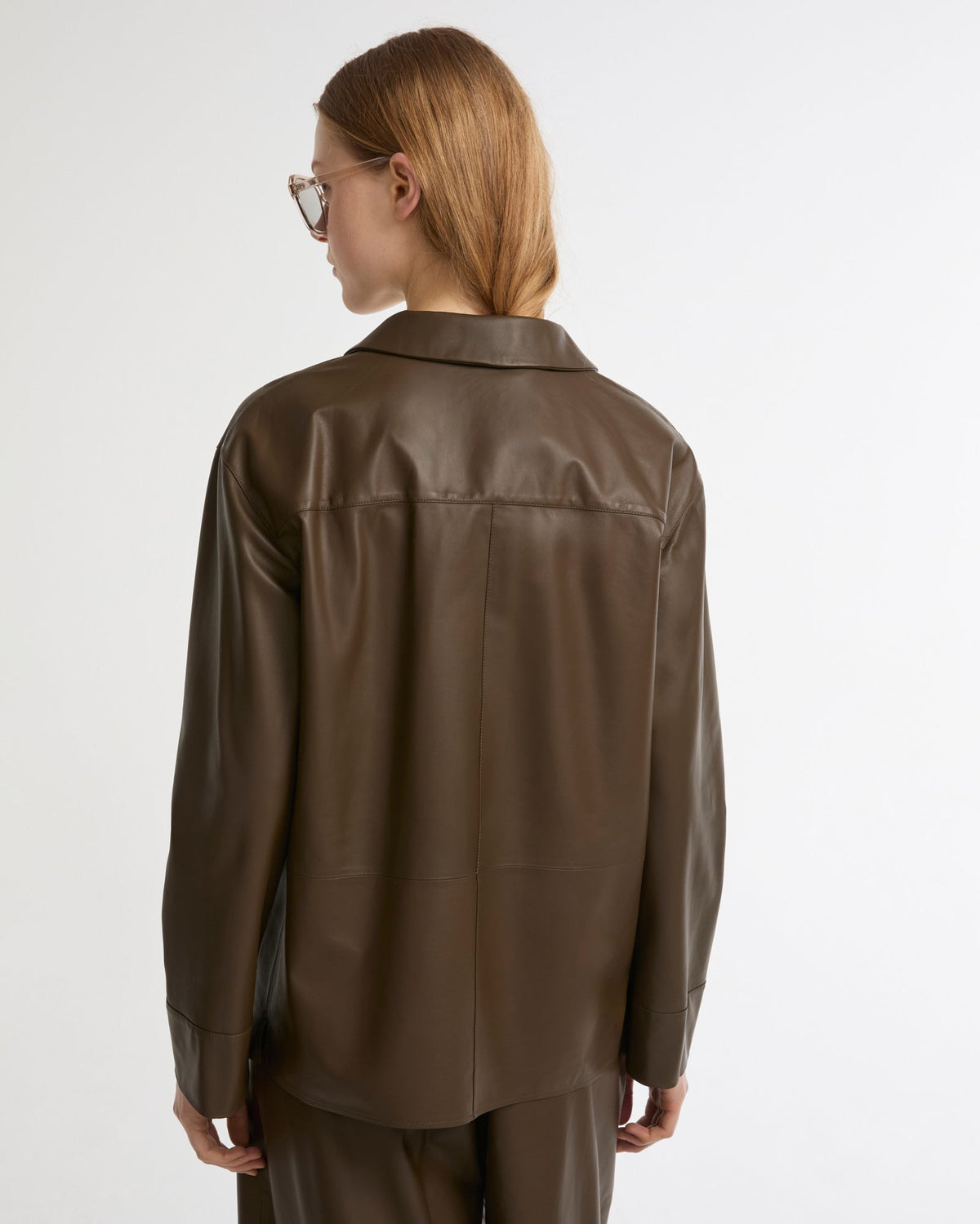 Juno | Relaxed Pyjama-Style Jacket - Bronze Green – photo 3