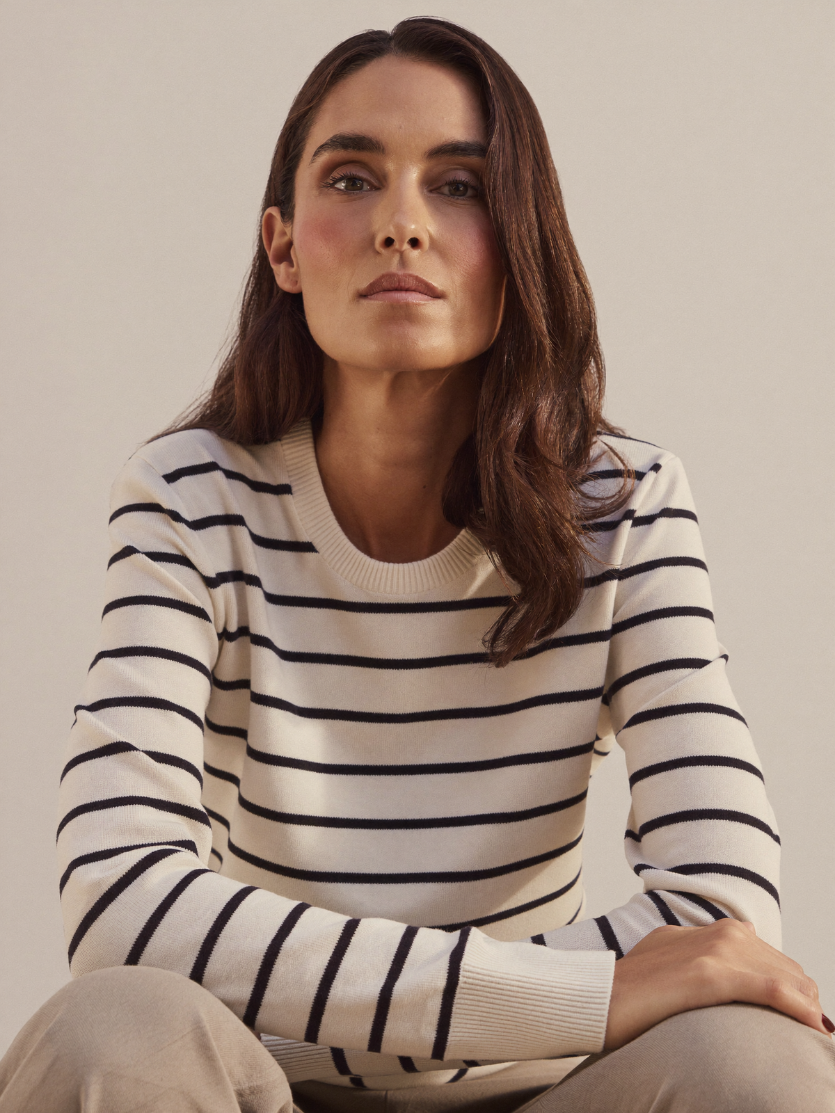 Katrine | Breton Stripe Soft-Touch Jumper | Velbrooke