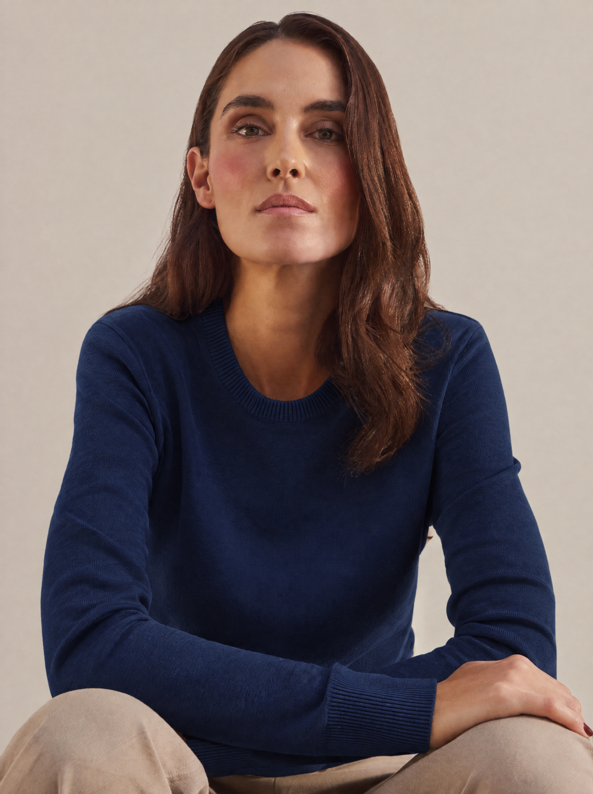 Katrine | Breton Stripe Soft-Touch Jumper – Navy