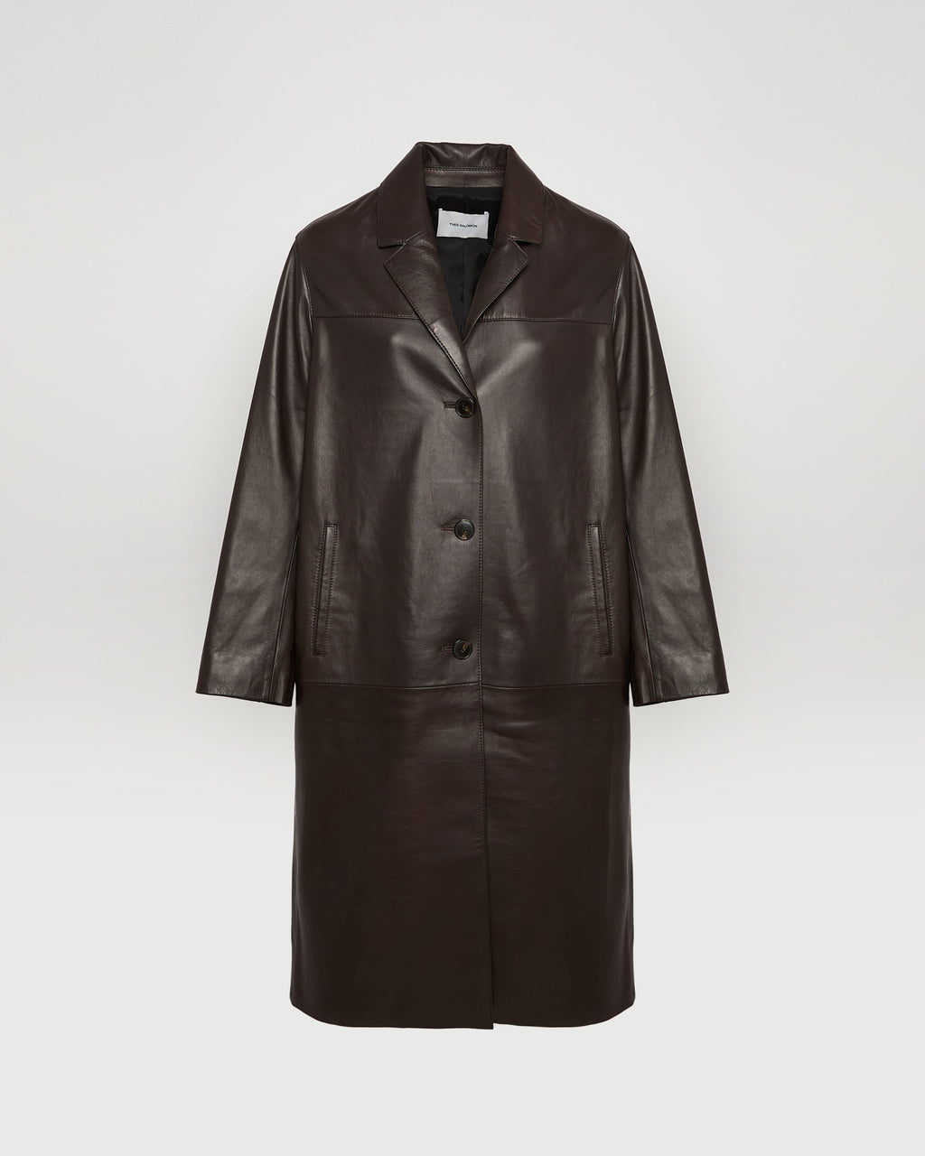 Lavinia | Straight Long Coat with Stand Collar - Cocoa – photo 5