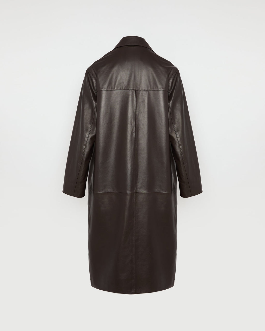 Lavinia | Straight Long Coat with Stand Collar - Cocoa – photo 6