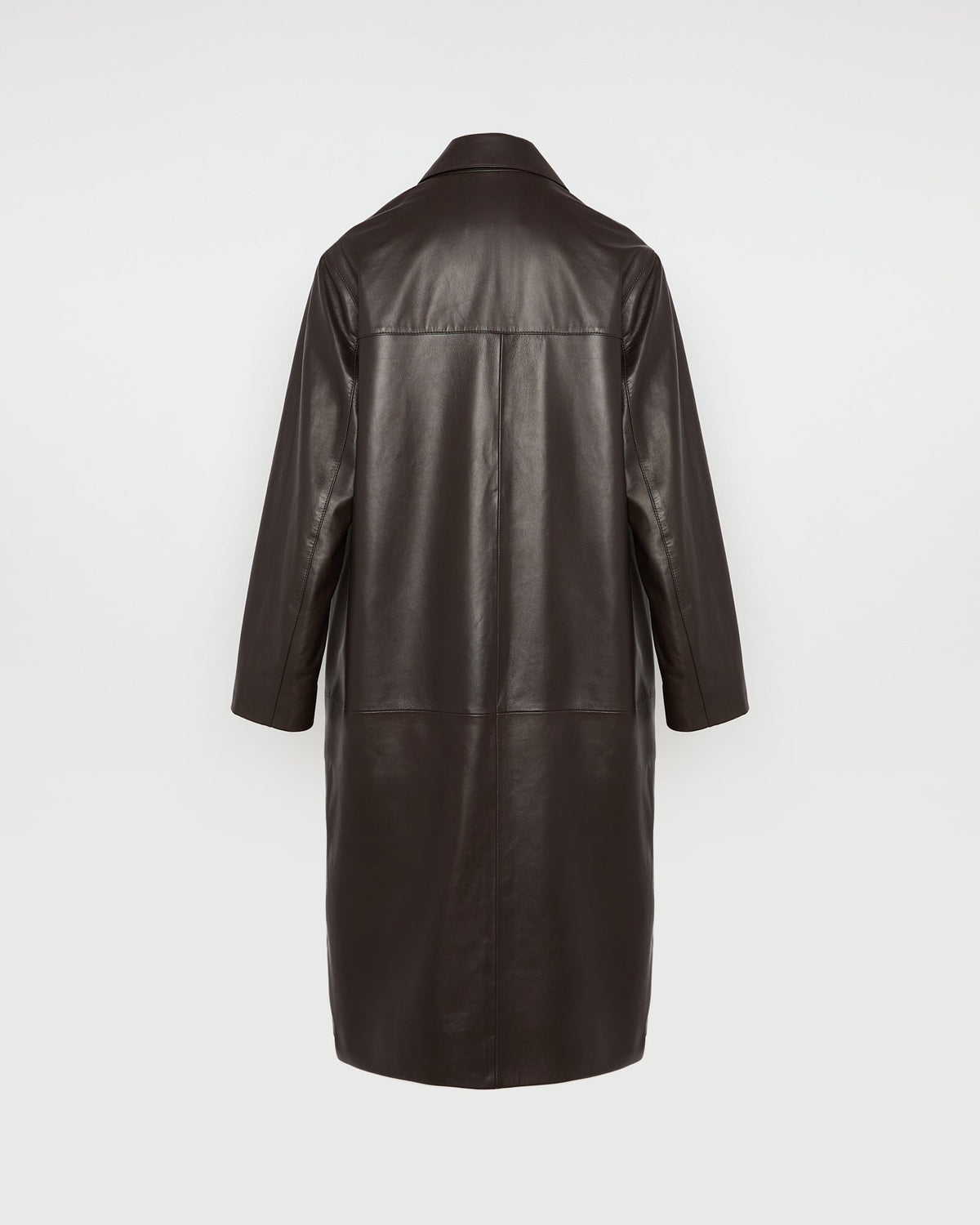 Lavinia | Straight Long Coat with Stand Collar - Cocoa – photo 6