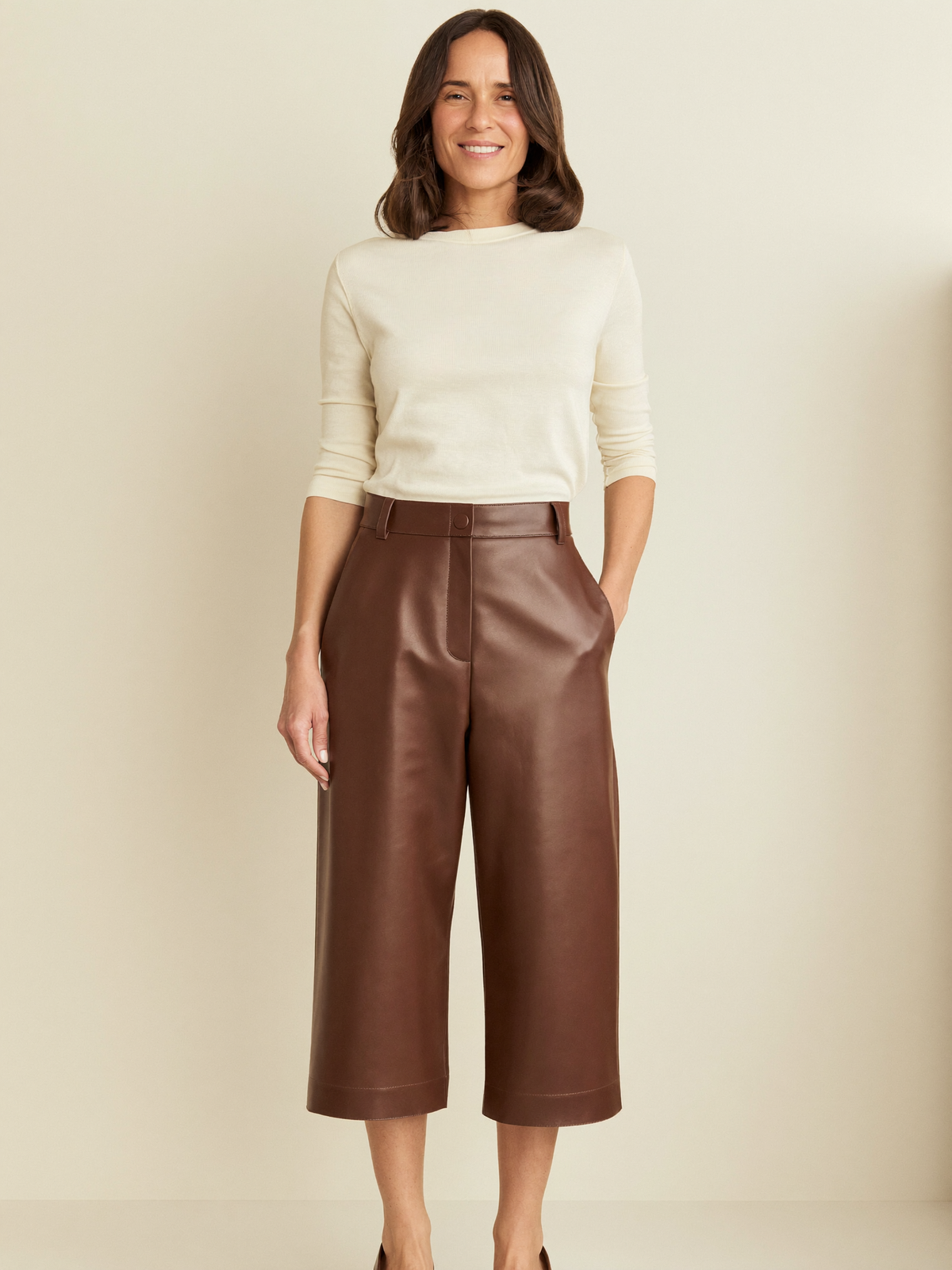 Leonie | Leather-Look Culottes | Velbrooke