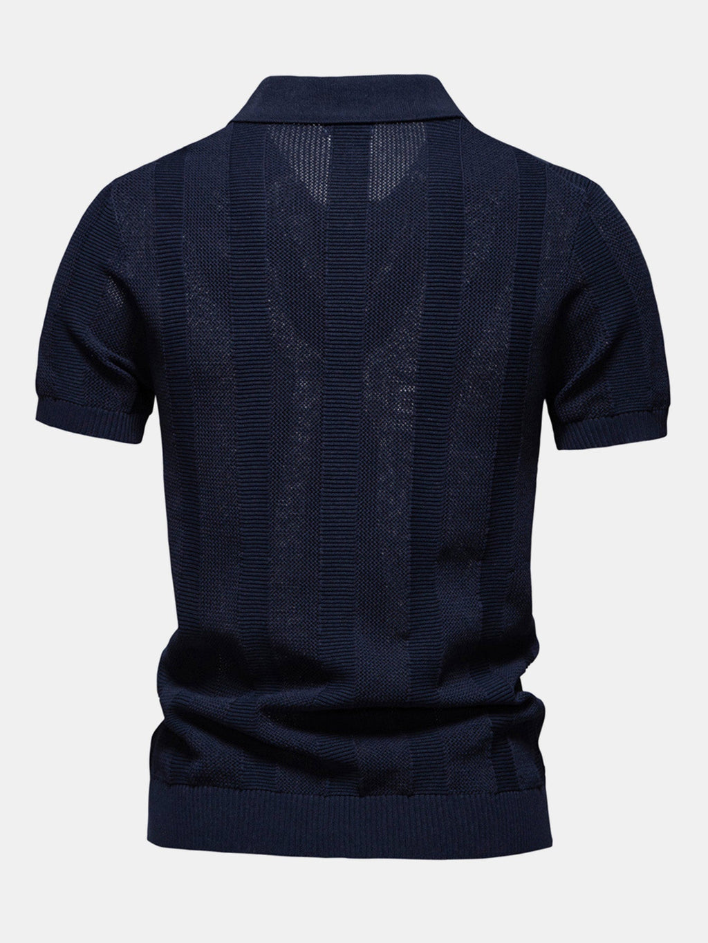 Linley Men's Striped Open-Knit V-Neck Polo Shirt – photo 3