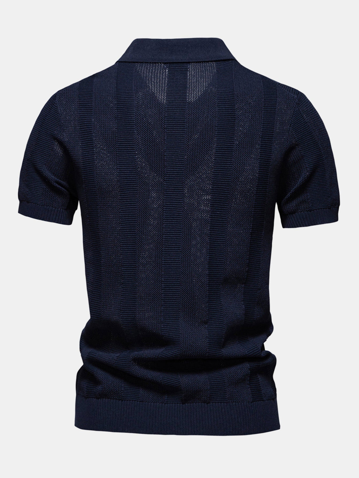 Linley Men's Striped Open-Knit V-Neck Polo Shirt – photo 3