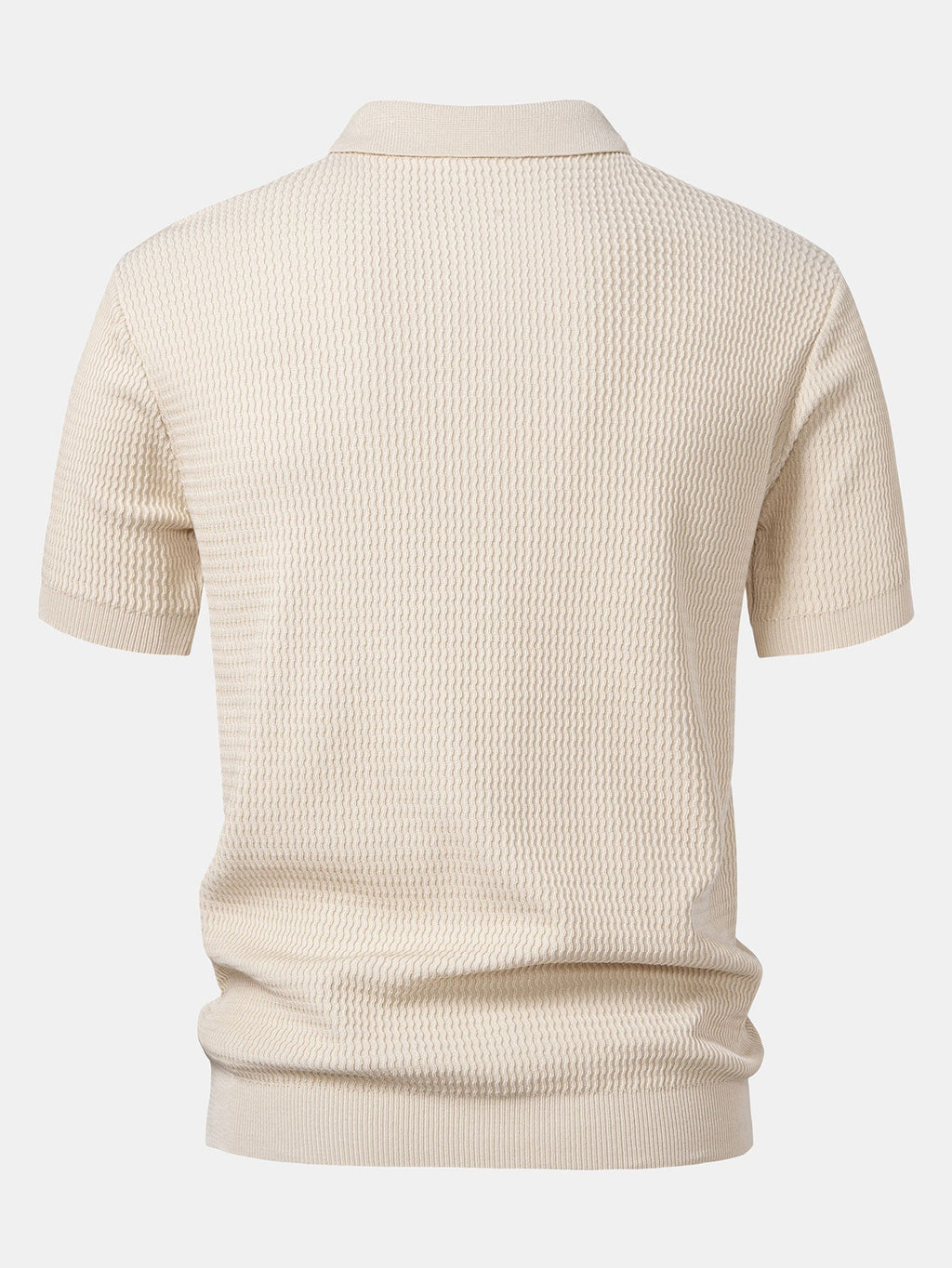 Marden Men's Wave Jacquard Knit V-Neck Polo Shirt – photo 2