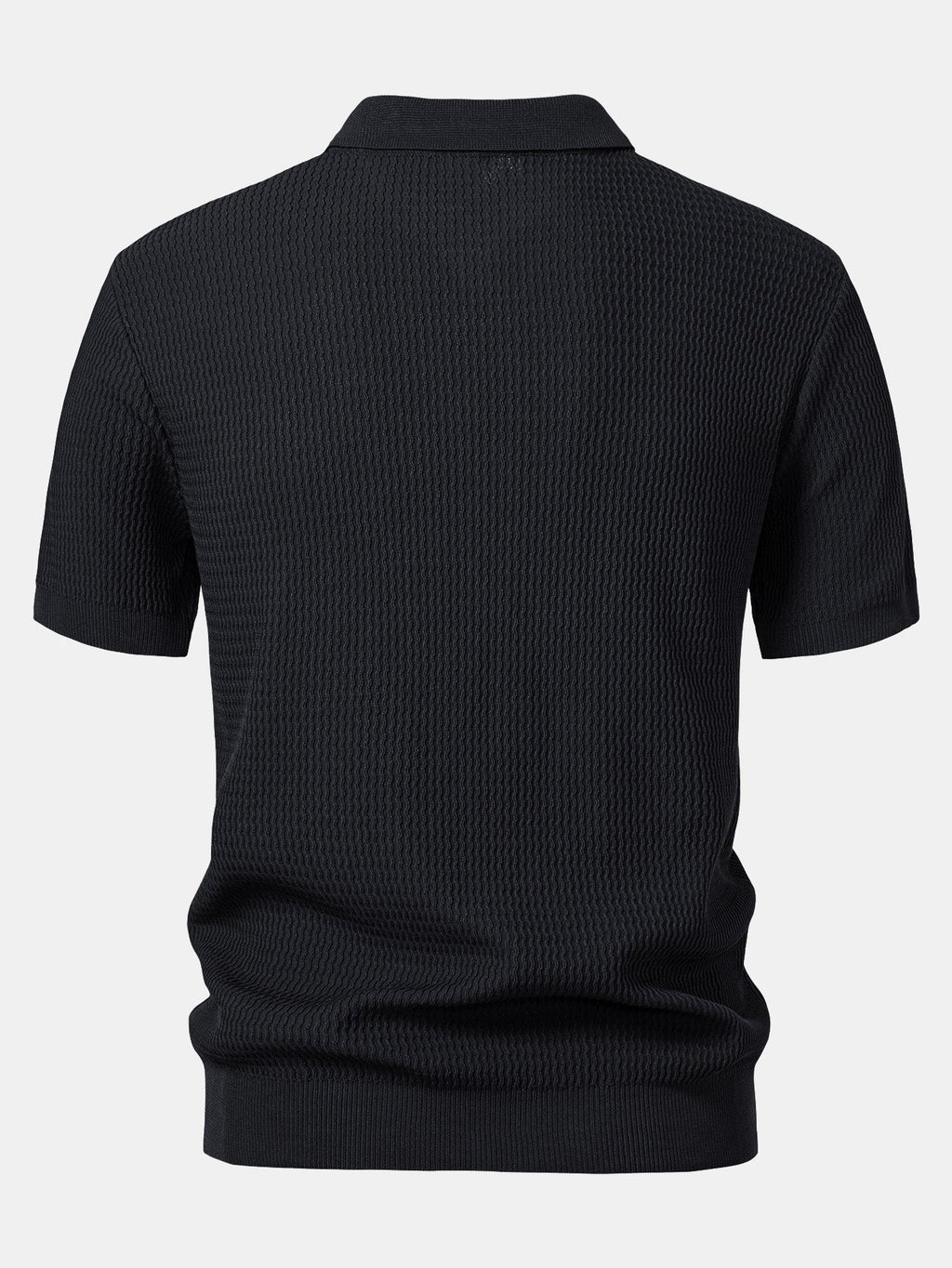 Marden Men's Wave Jacquard Knit V-Neck Polo Shirt – photo 4