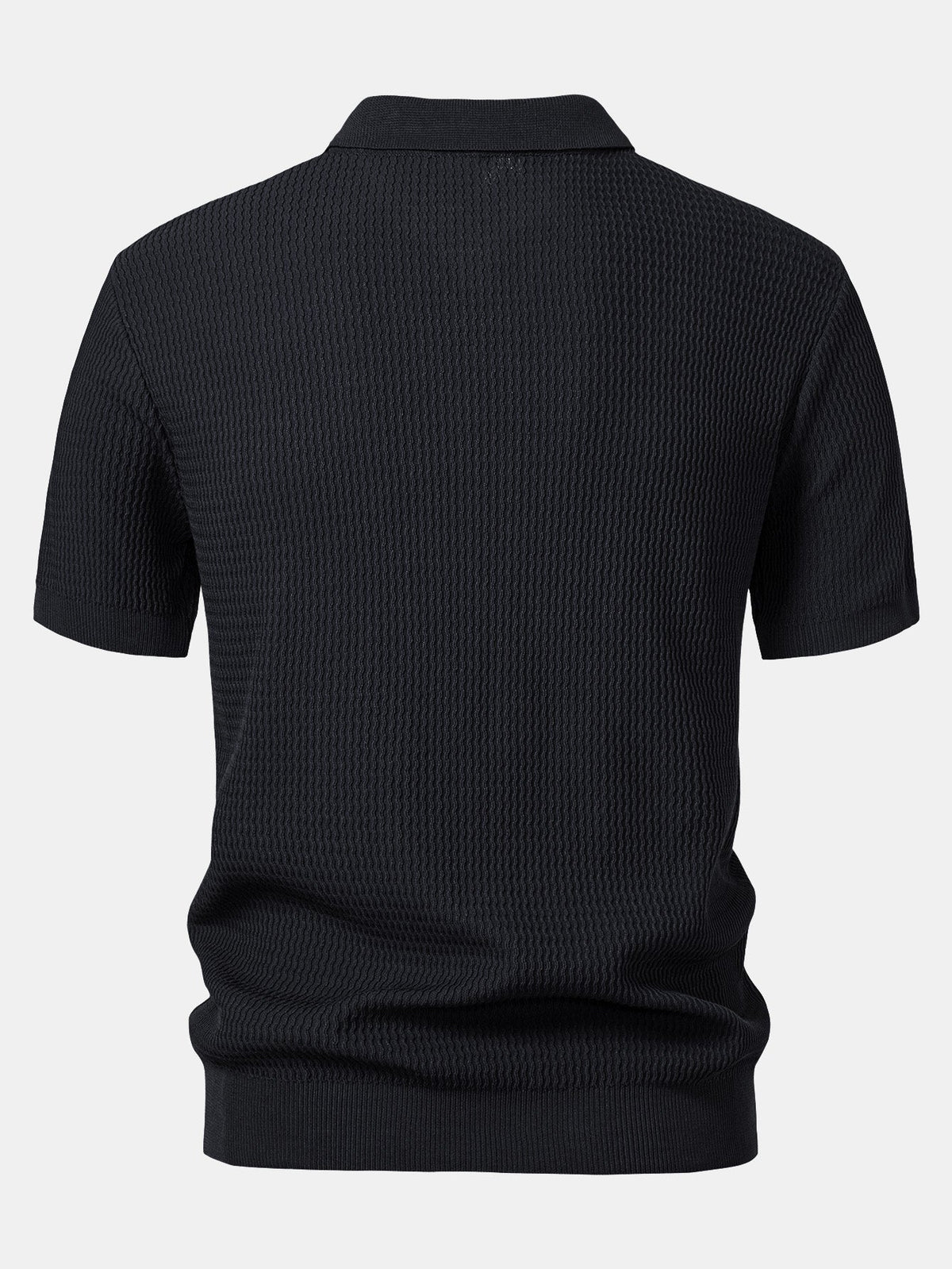 Marden Men's Wave Jacquard Knit V-Neck Polo Shirt – photo 4