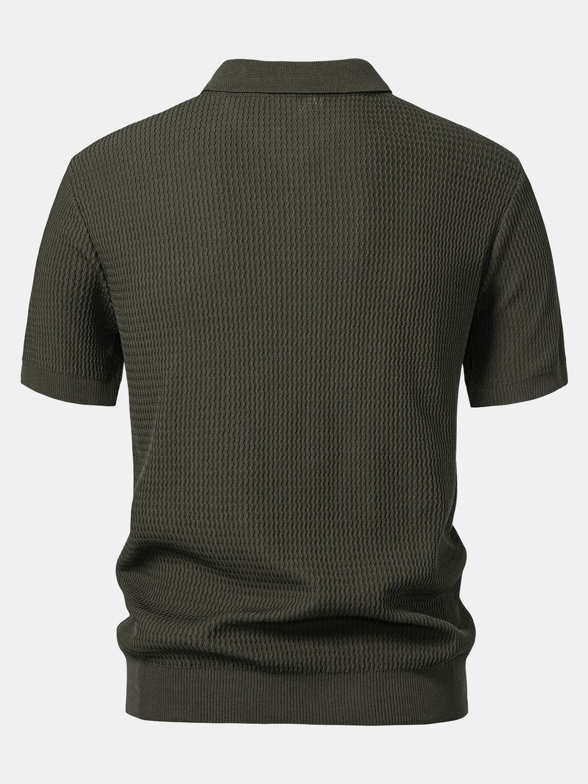 Marden Men's Wave Jacquard Knit V-Neck Polo Shirt – photo 6