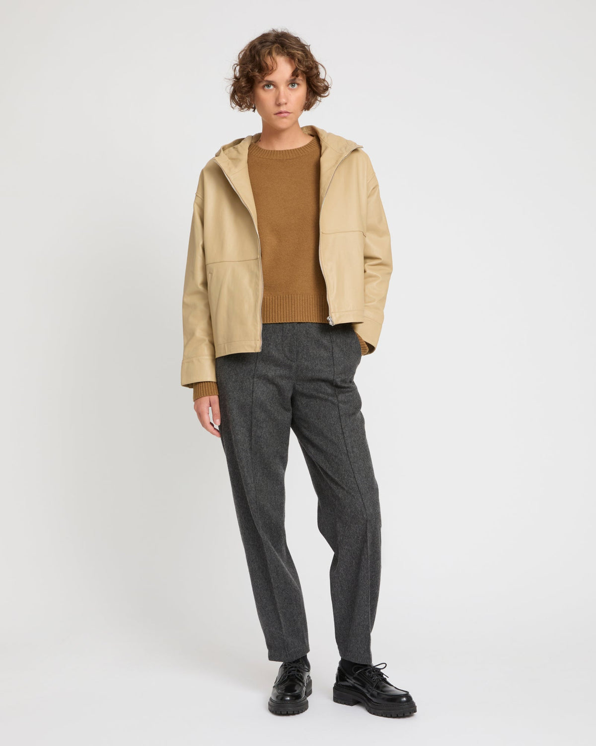 Maren | Zip-Front Hooded Jacket - Oat – photo 3