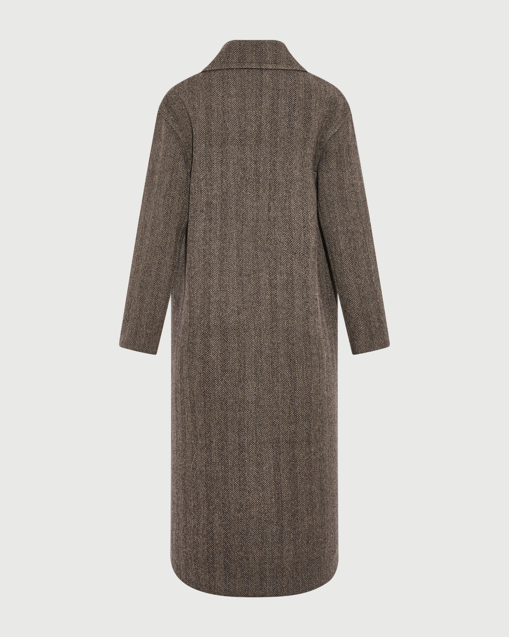 Octavia | Herringbone Double-Breasted Officer Coat - Brown Grey – photo 7