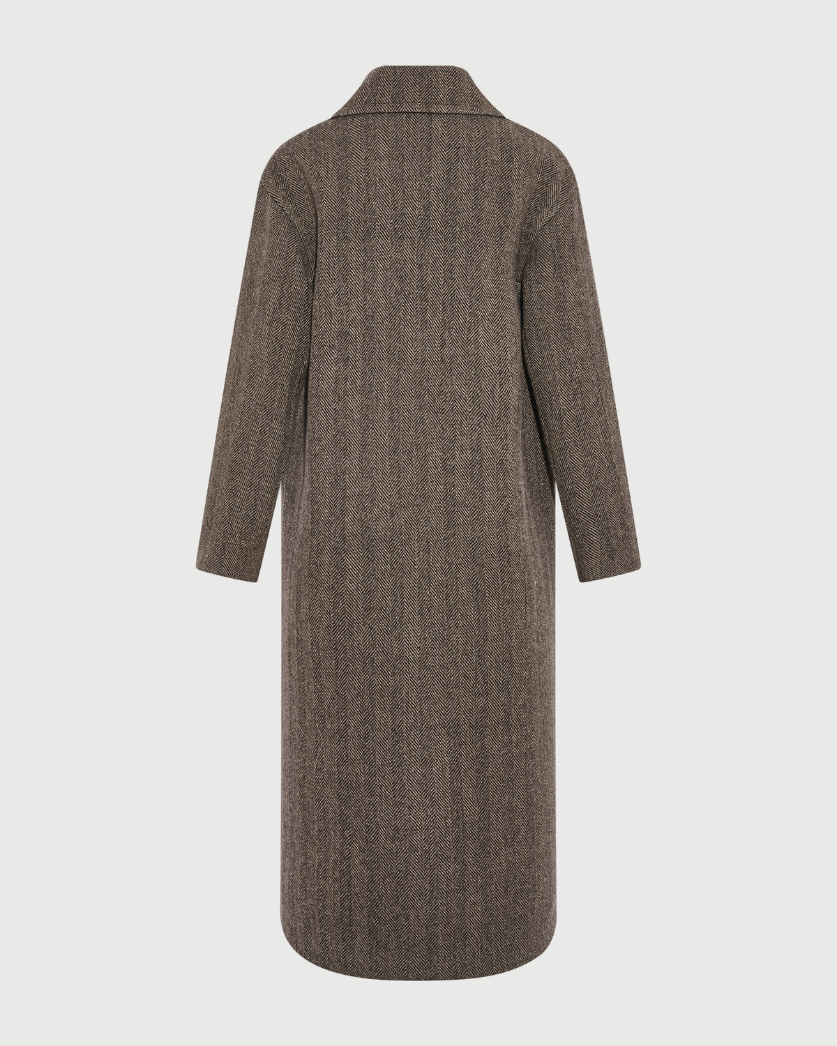 Octavia | Herringbone Double-Breasted Officer Coat - Brown Grey – photo 7