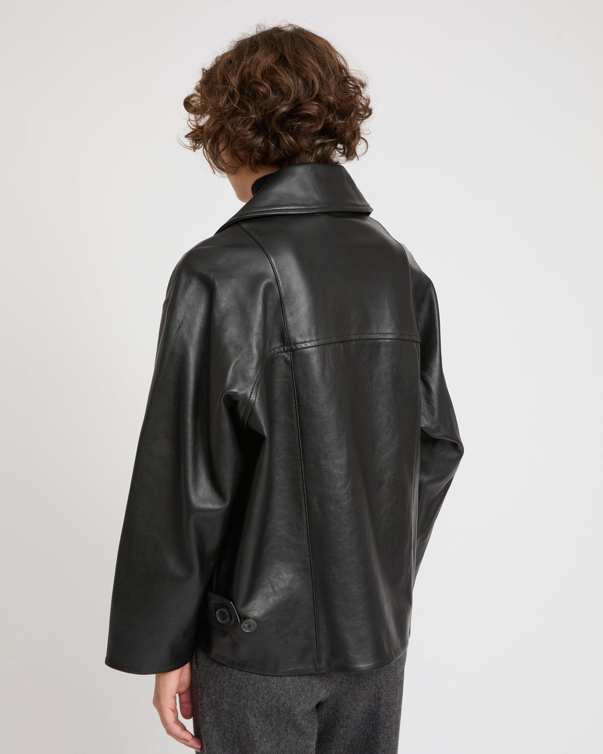 Philippa | Double-Breasted Boxy Peacoat - Black – photo 4