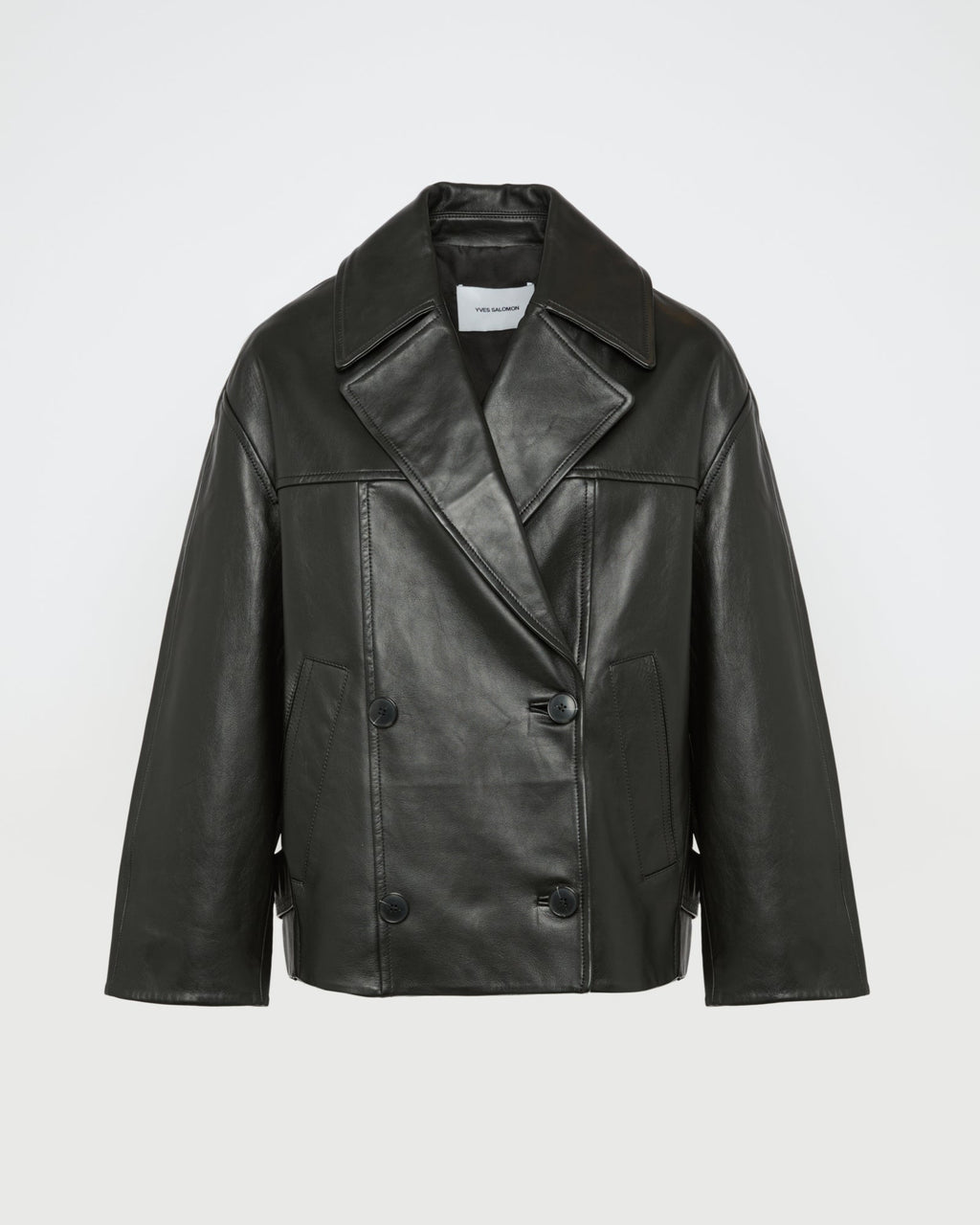 Philippa | Double-Breasted Boxy Peacoat - Black – photo 5