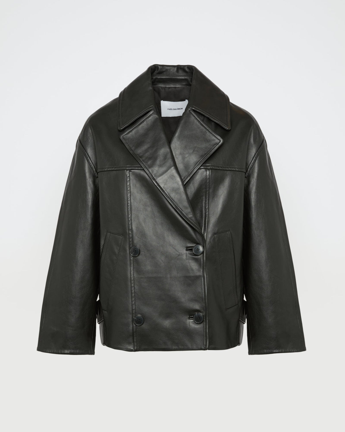 Philippa | Double-Breasted Boxy Peacoat - Black – photo 5