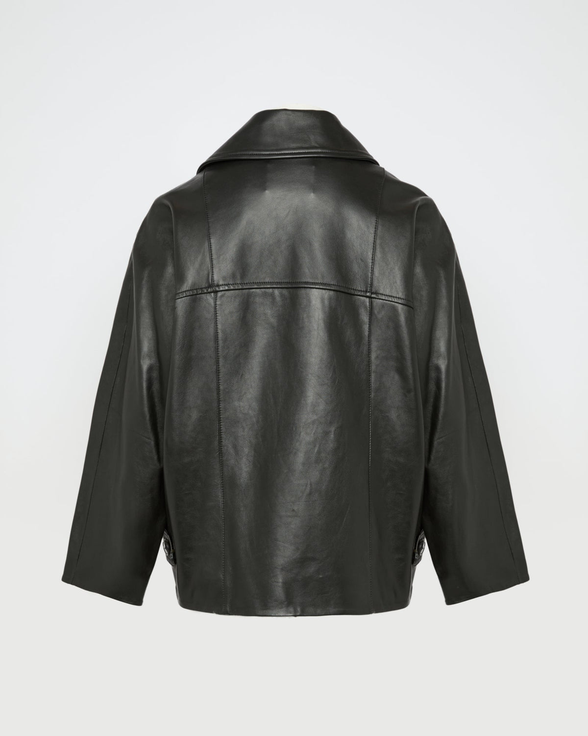Philippa | Double-Breasted Boxy Peacoat - Black – photo 6