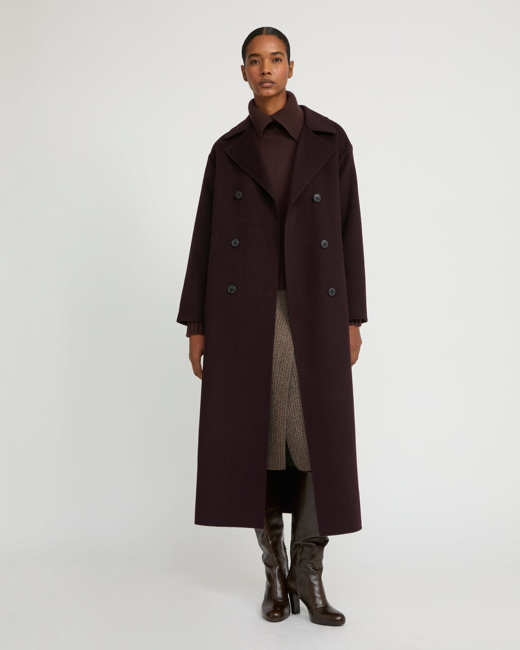 Rosamund | Ankle-Length Double-Face Trench Coat - Burgundy – photo 2