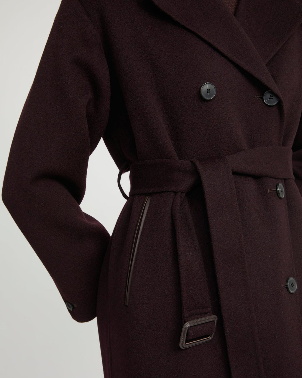Rosamund | Ankle-Length Double-Face Trench Coat - Burgundy – photo 3