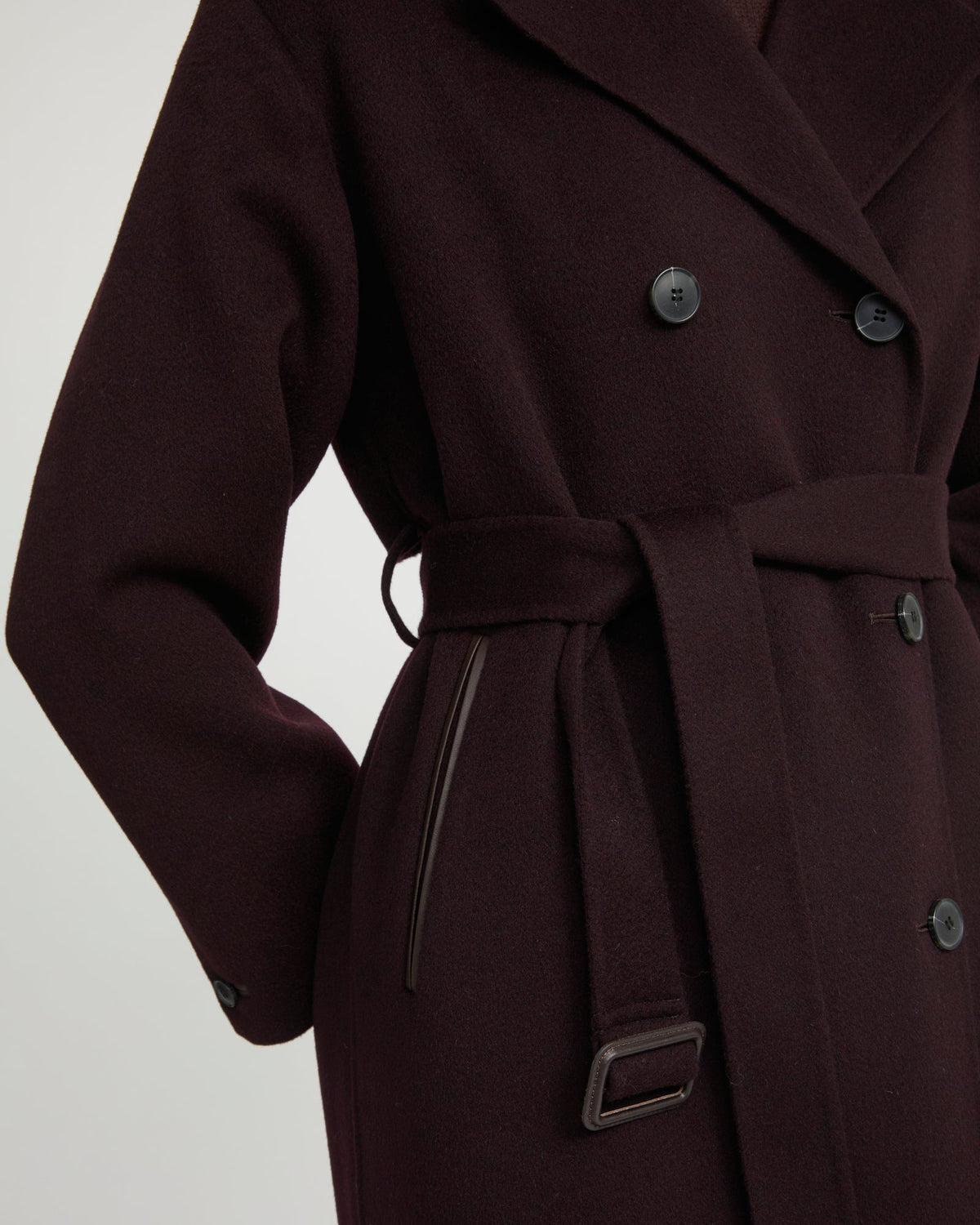 Rosamund | Ankle-Length Double-Face Trench Coat - Burgundy – photo 3