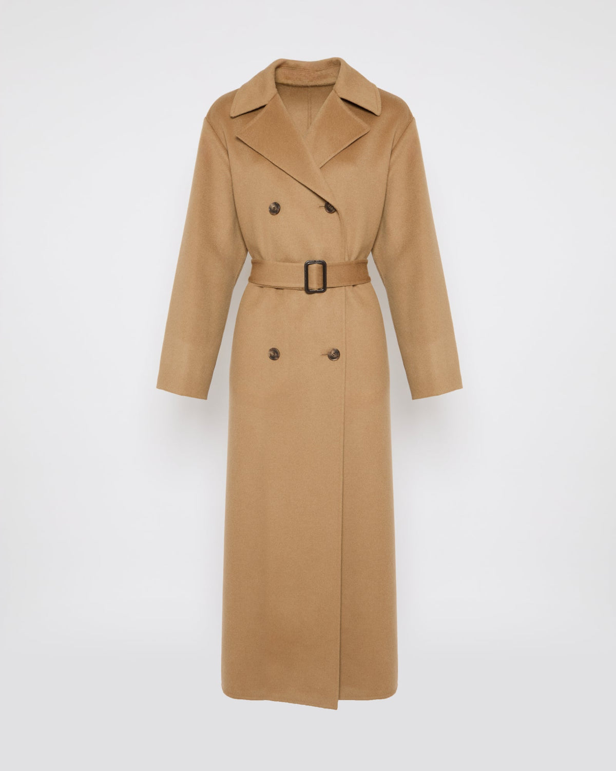 Rosamund | Ankle-Length Double-Face Trench Coat - Camel | Velbrooke