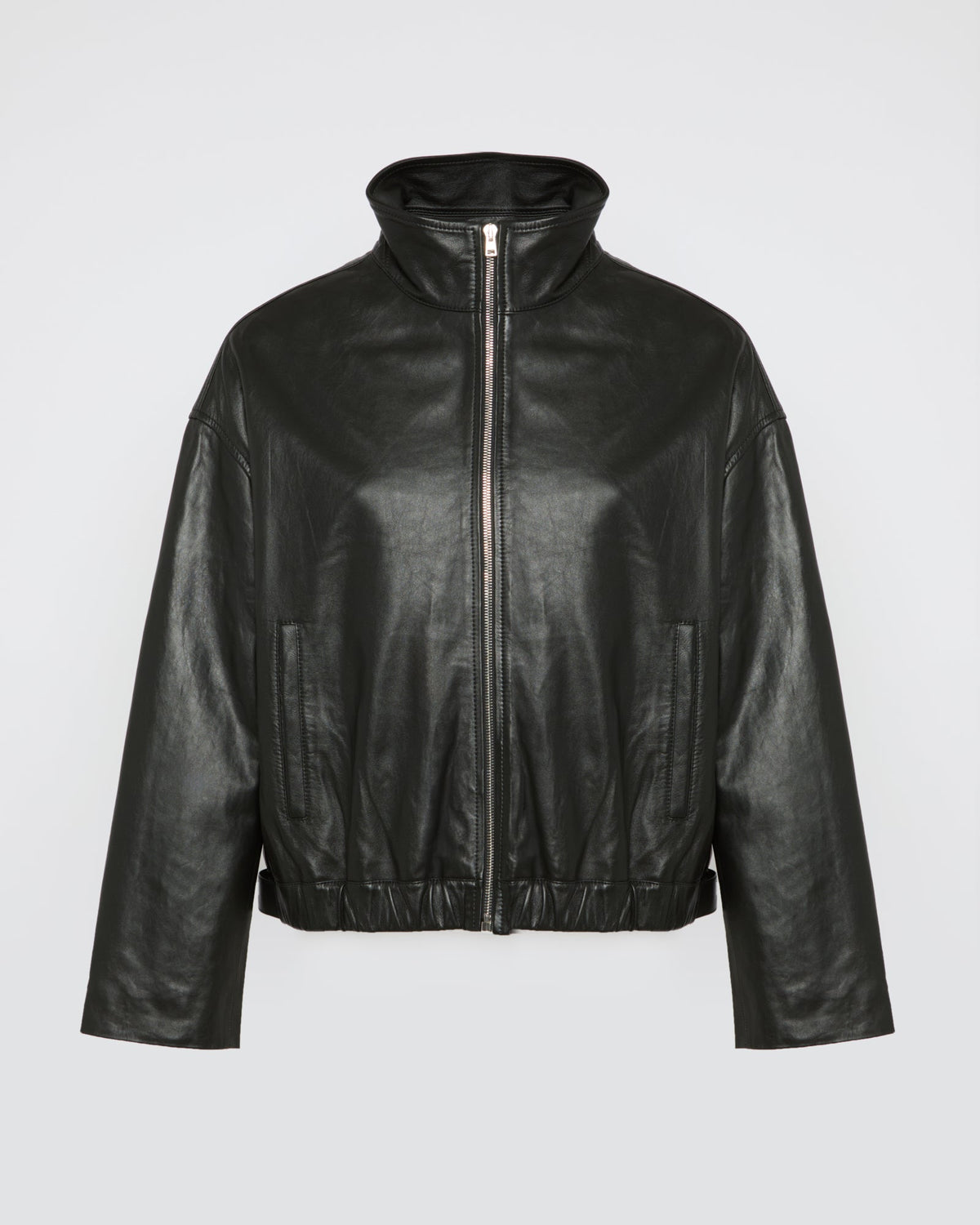 Saffron | High-Neck Oversized Blouson - Black | Velbrooke