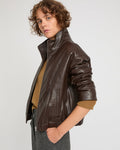 Saffron | High-Neck Oversized Blouson - Cocoa | Velbrooke