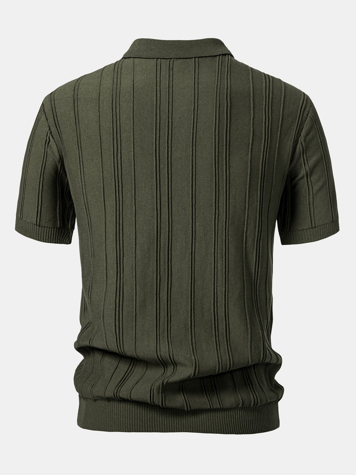 Selby Men's Striped Jacquard Knit Zip Polo Shirt – photo 4