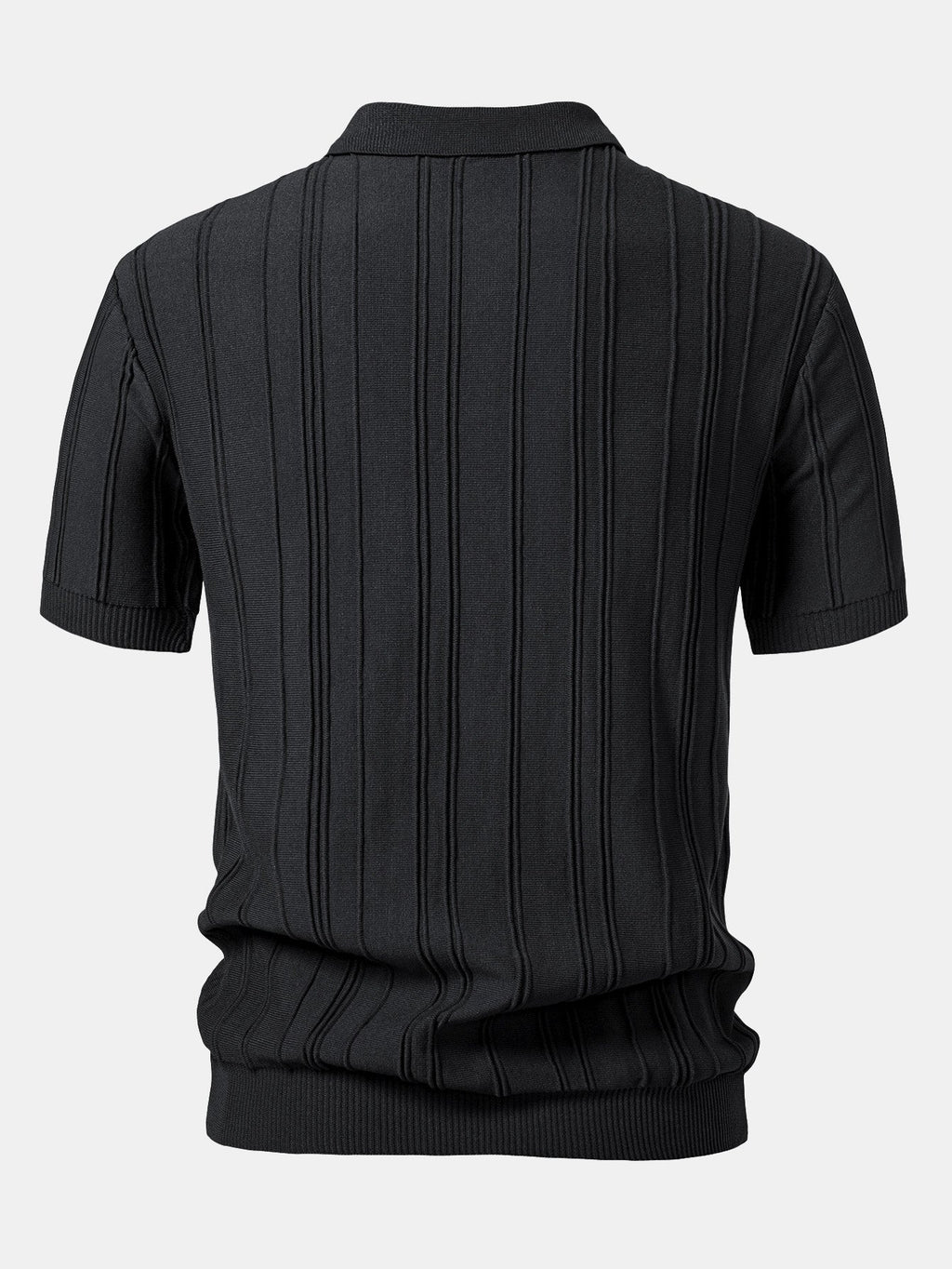 Selby Men's Striped Jacquard Knit Zip Polo Shirt – photo 6