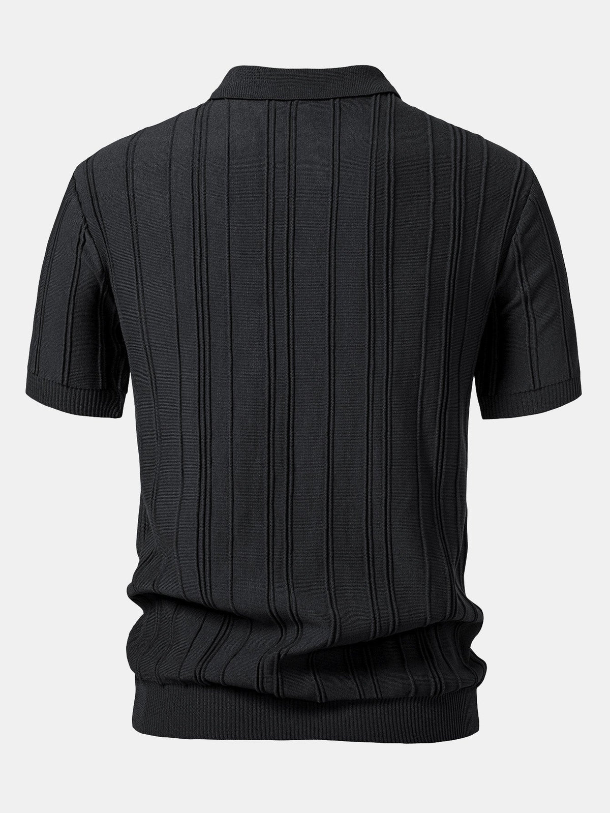 Selby Men's Striped Jacquard Knit Zip Polo Shirt – photo 6