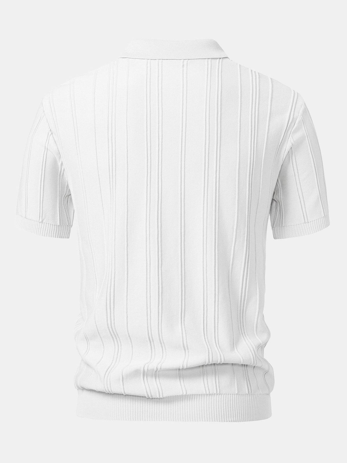 Selby Men's Striped Jacquard Knit Zip Polo Shirt – photo 10