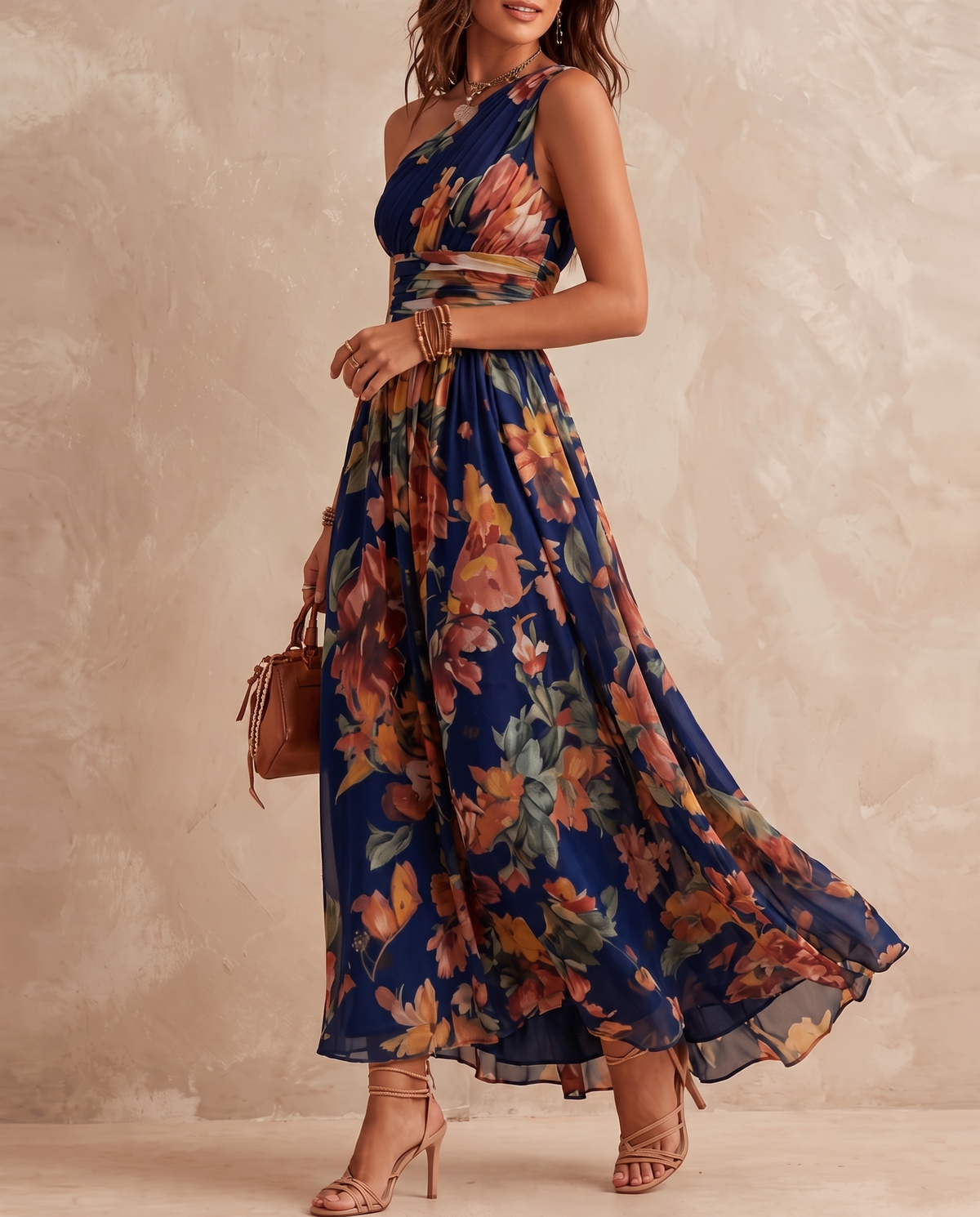 Seraphine | One-Shoulder Watercolour Floral Crossover Maxi Dress – photo 2