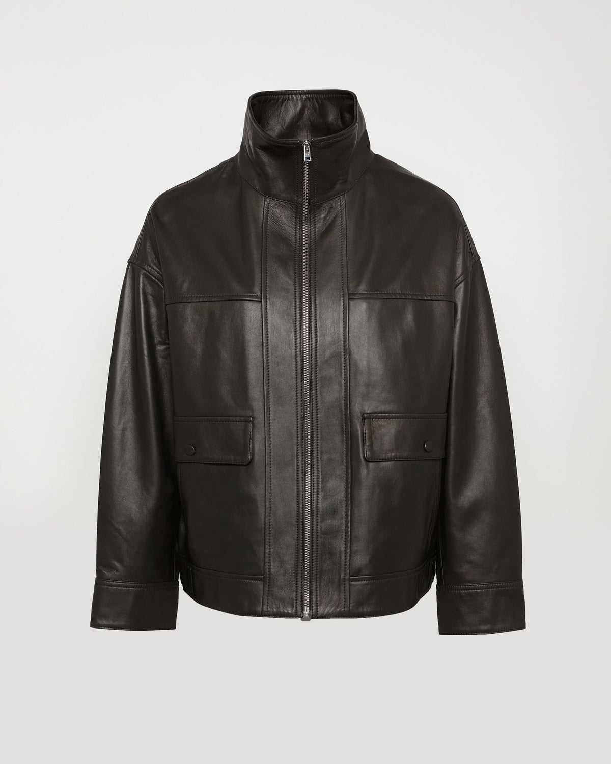 Tamsin | Funnel-Neck Aviator Jacket - Black – photo 5