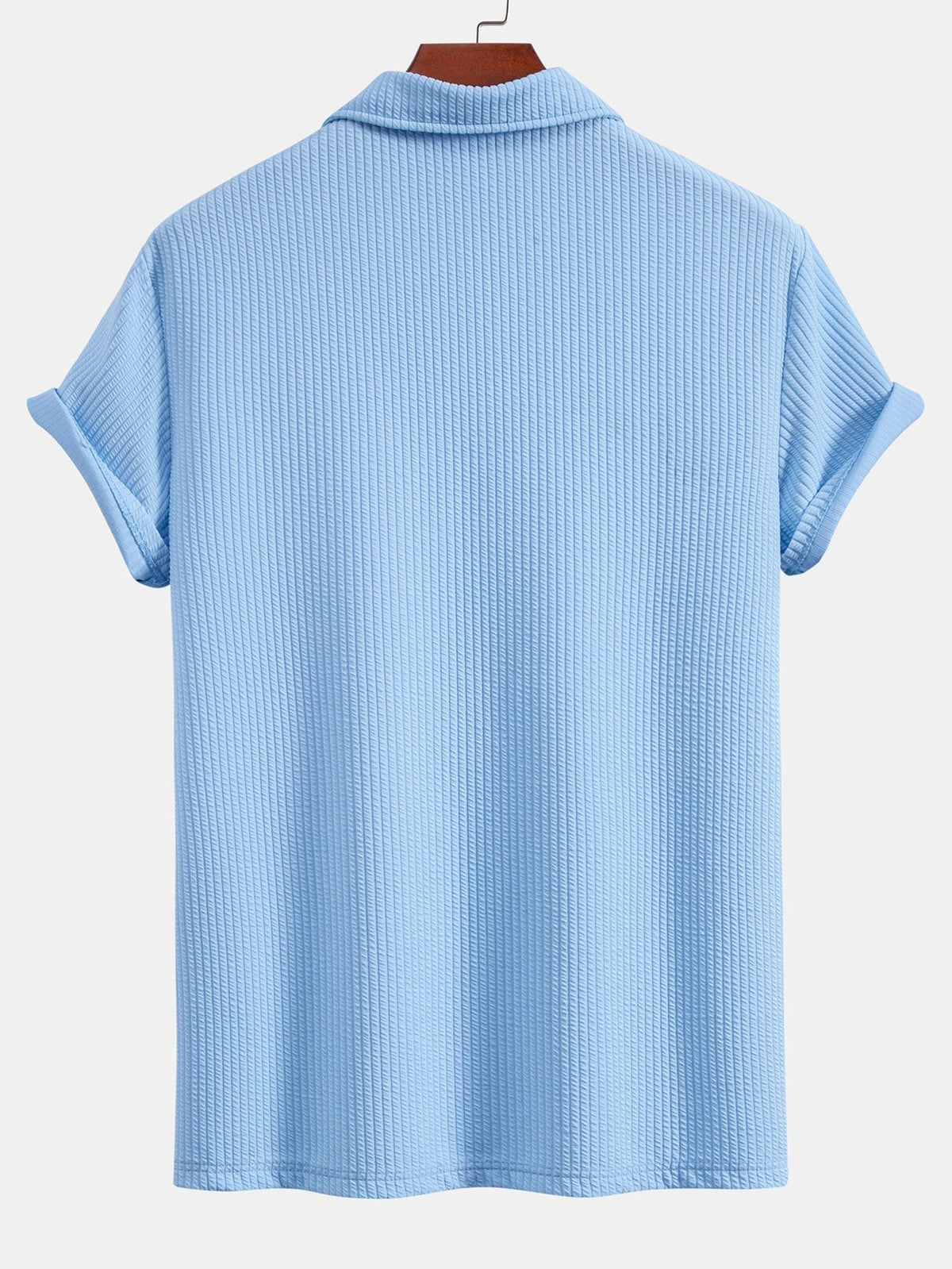 Thorne Men's Textured V-Neck Polo & Shorts Set – photo 7
