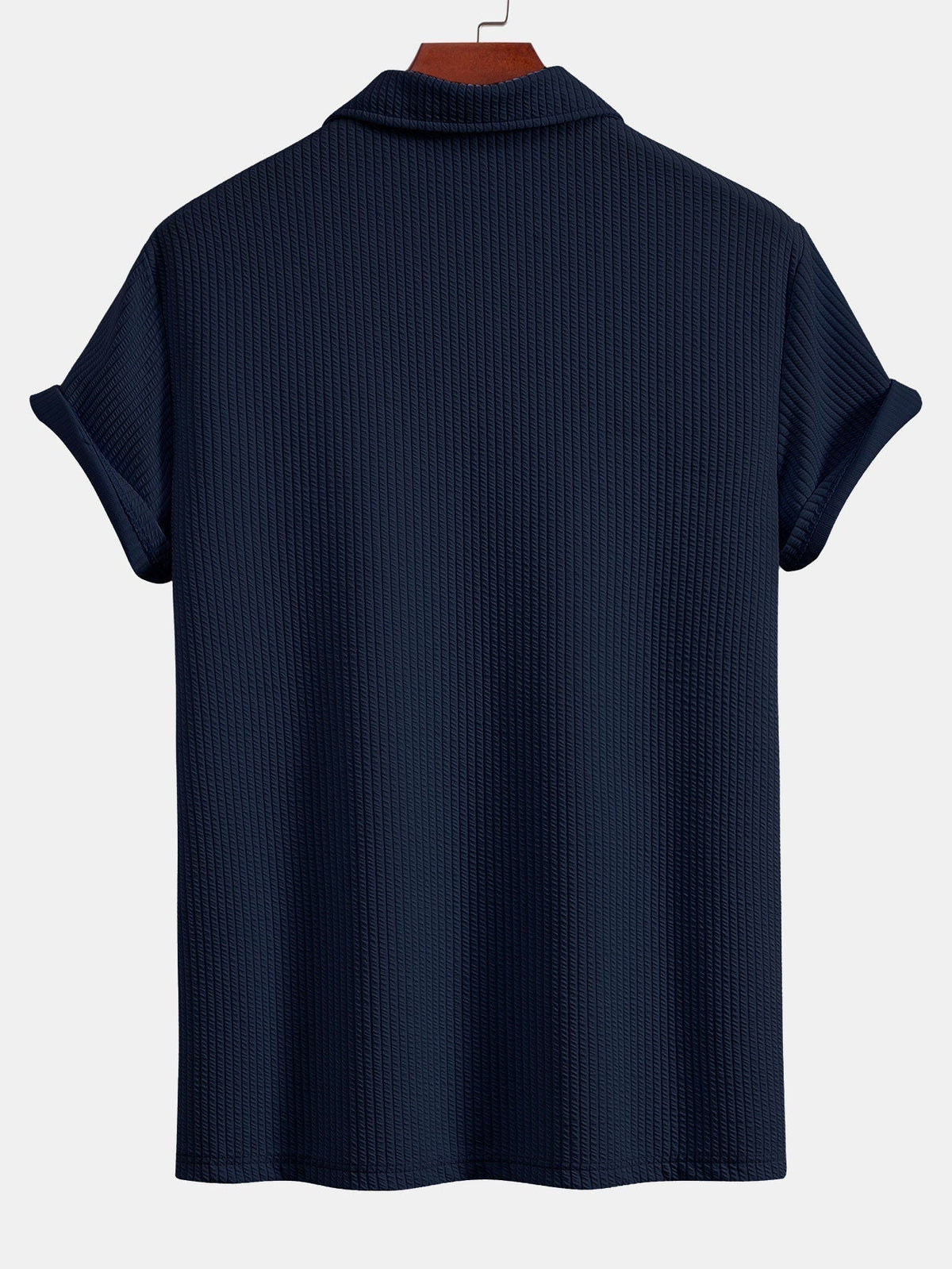 Thorne Men's Textured V-Neck Polo & Shorts Set – photo 15