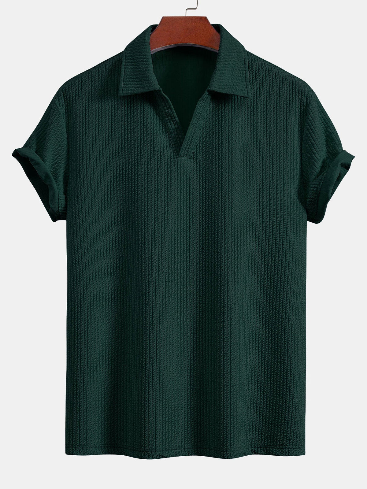 Thorne Men's Textured V-Neck Polo & Trousers Set – photo 12