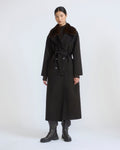 Vivienne | Belted Coat with Detachable Plush Collar - Chestnut | Velbrooke