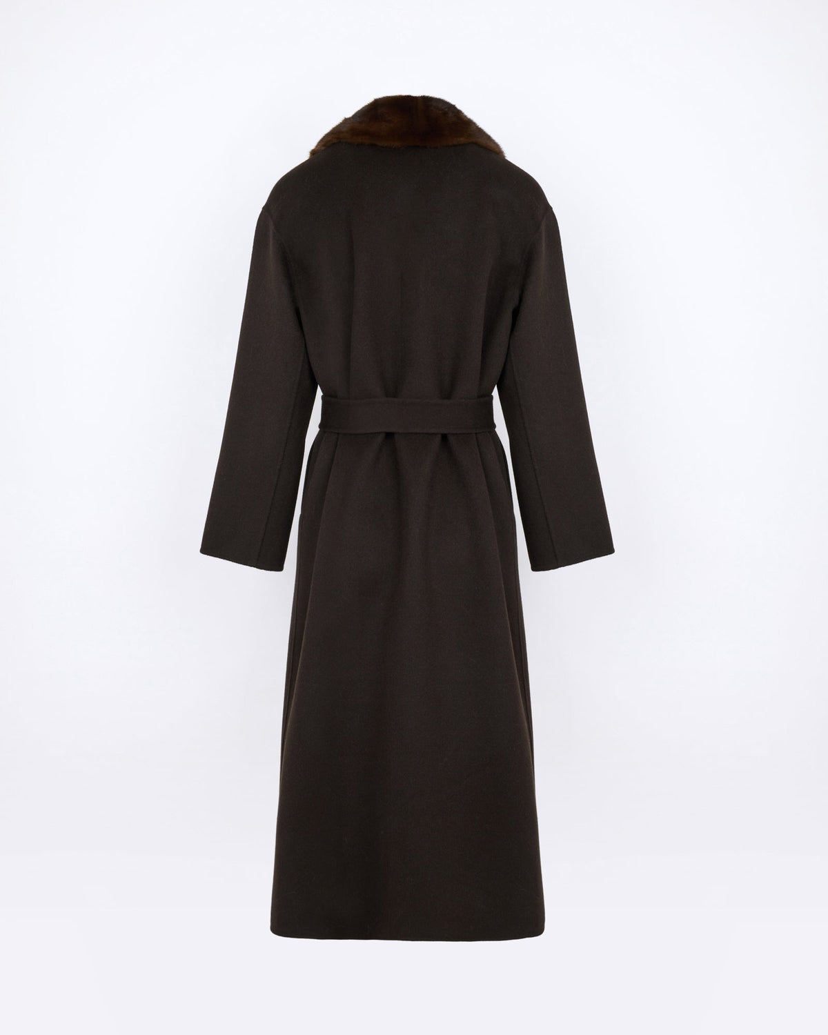 Vivienne | Belted Coat with Detachable Plush Collar - Chestnut – photo 6