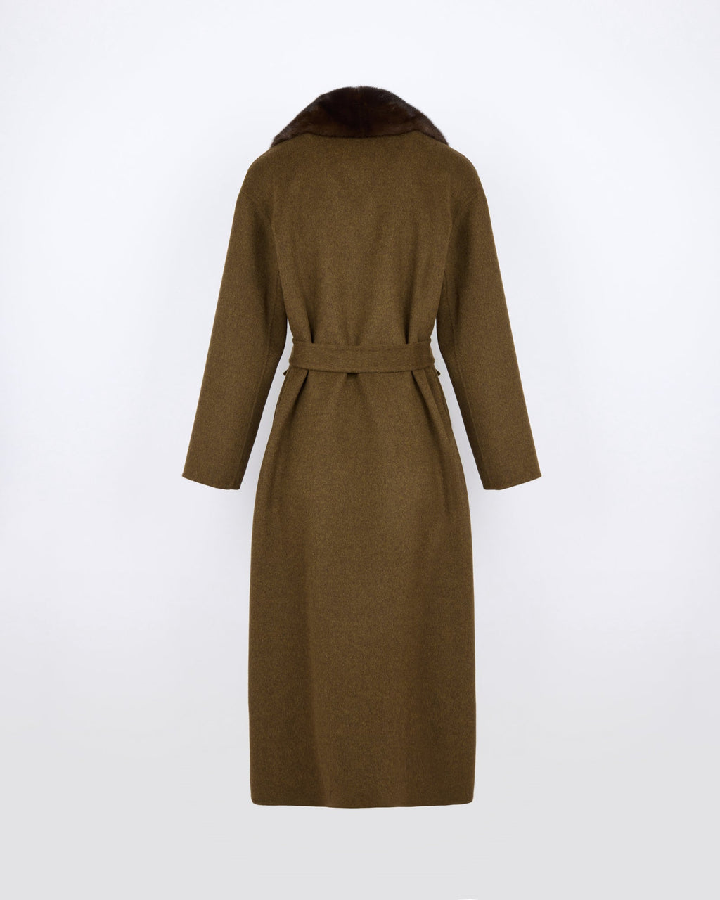 Vivienne | Belted Coat with Detachable Plush Collar - Espresso – photo 7