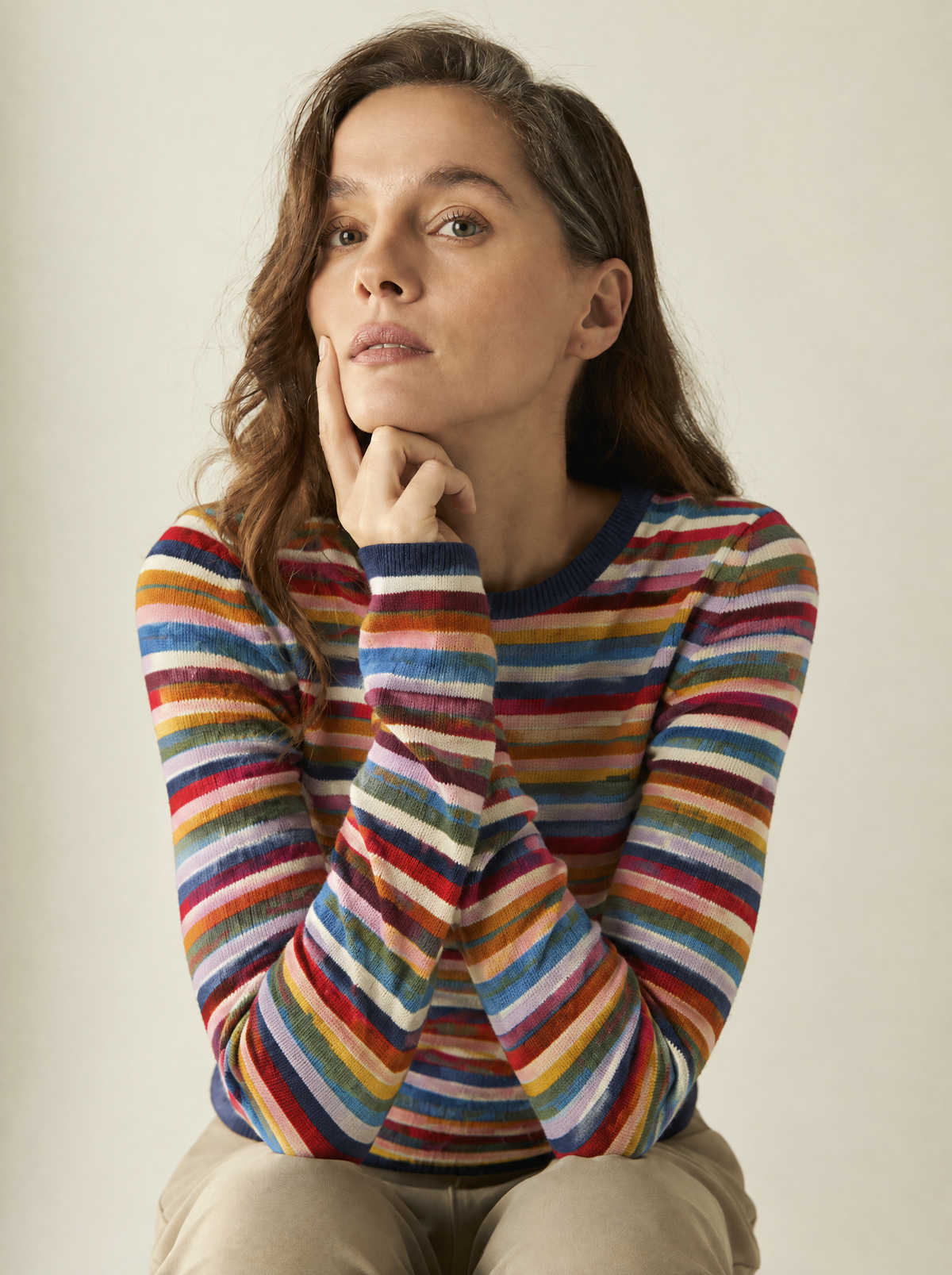 Vivienne | Double-Knit Crew-Neck Jumper – Multicolour