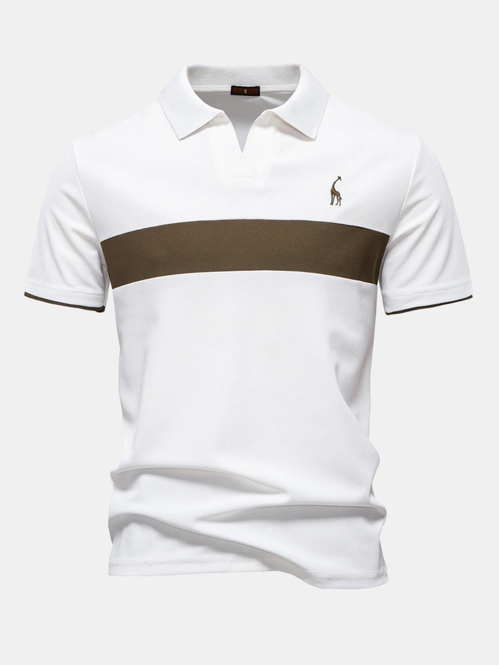 Whitlock Men's Contrast Piqué V-Neck Polo Shirt | Velbrooke