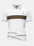 Whitlock Men's Contrast Piqué V-Neck Polo Shirt | Velbrooke