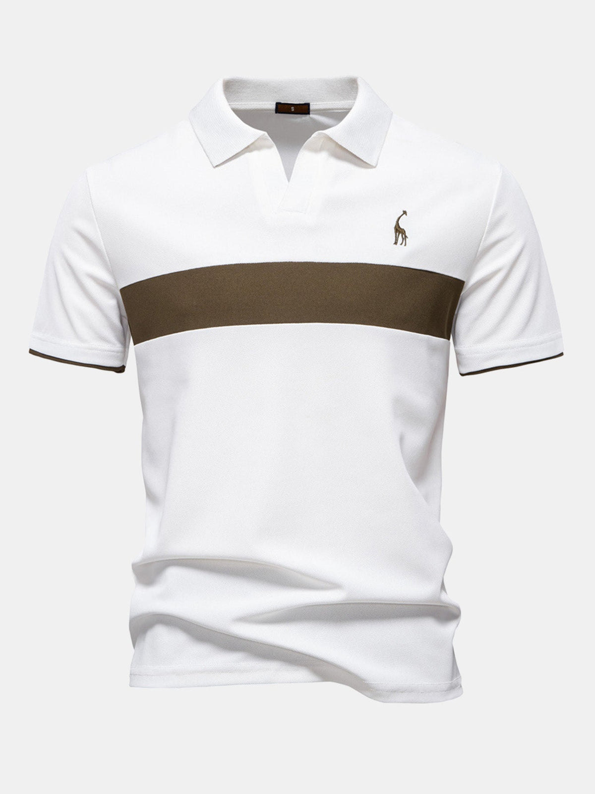 Whitlock Men's Contrast Piqué V-Neck Polo Shirt | Velbrooke