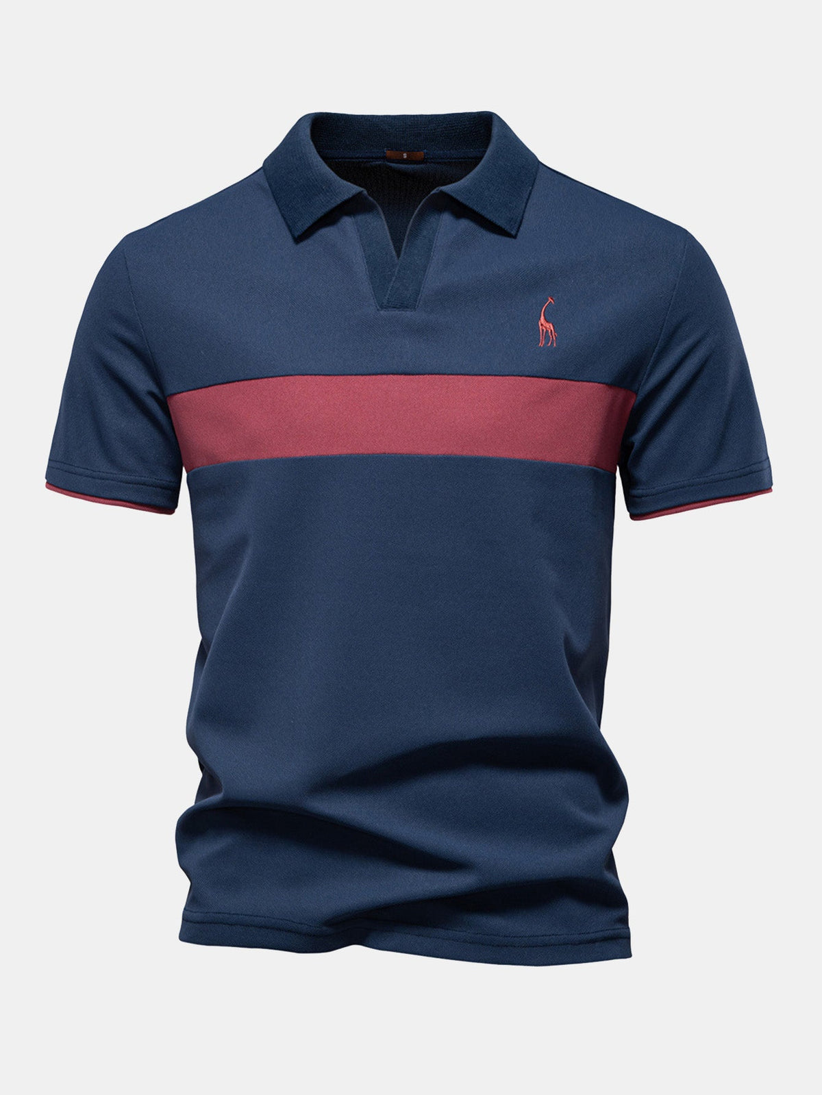 Whitlock Men's Contrast Piqué V-Neck Polo Shirt – photo 3