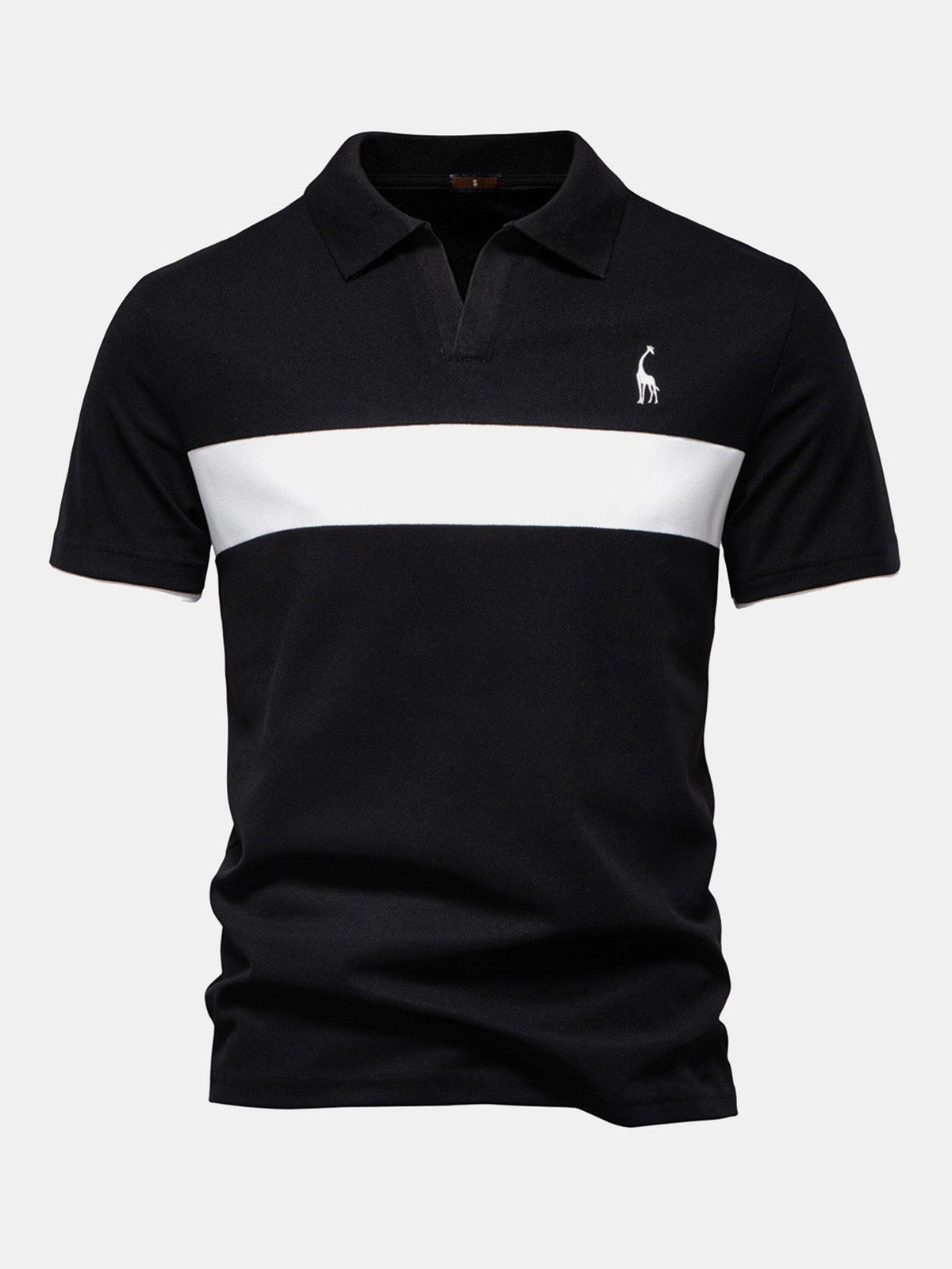Whitlock Men's Contrast Piqué V-Neck Polo Shirt – photo 5