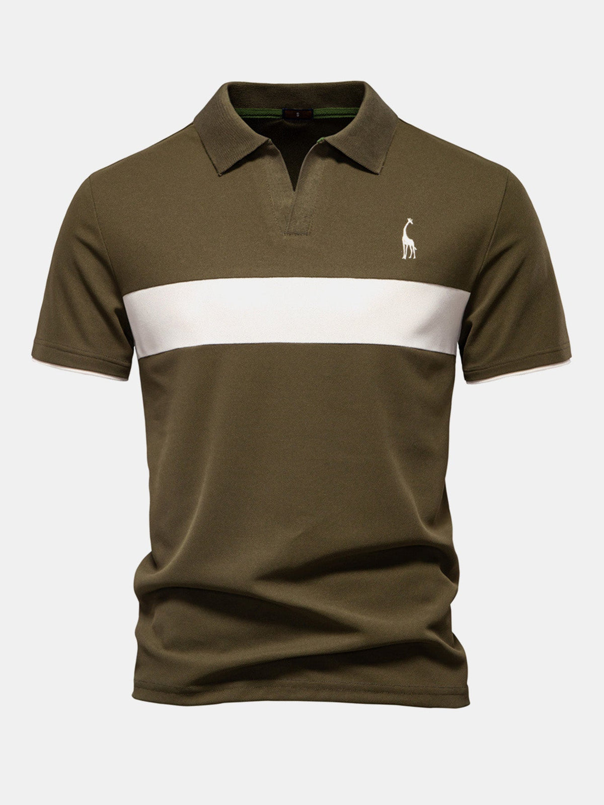 Whitlock Men's Contrast Piqué V-Neck Polo Shirt – photo 6