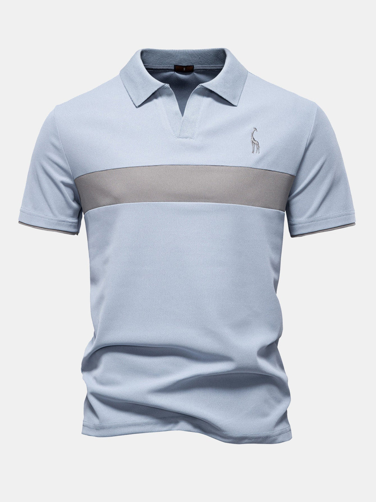 Whitlock Men's Contrast Piqué V-Neck Polo Shirt – photo 7